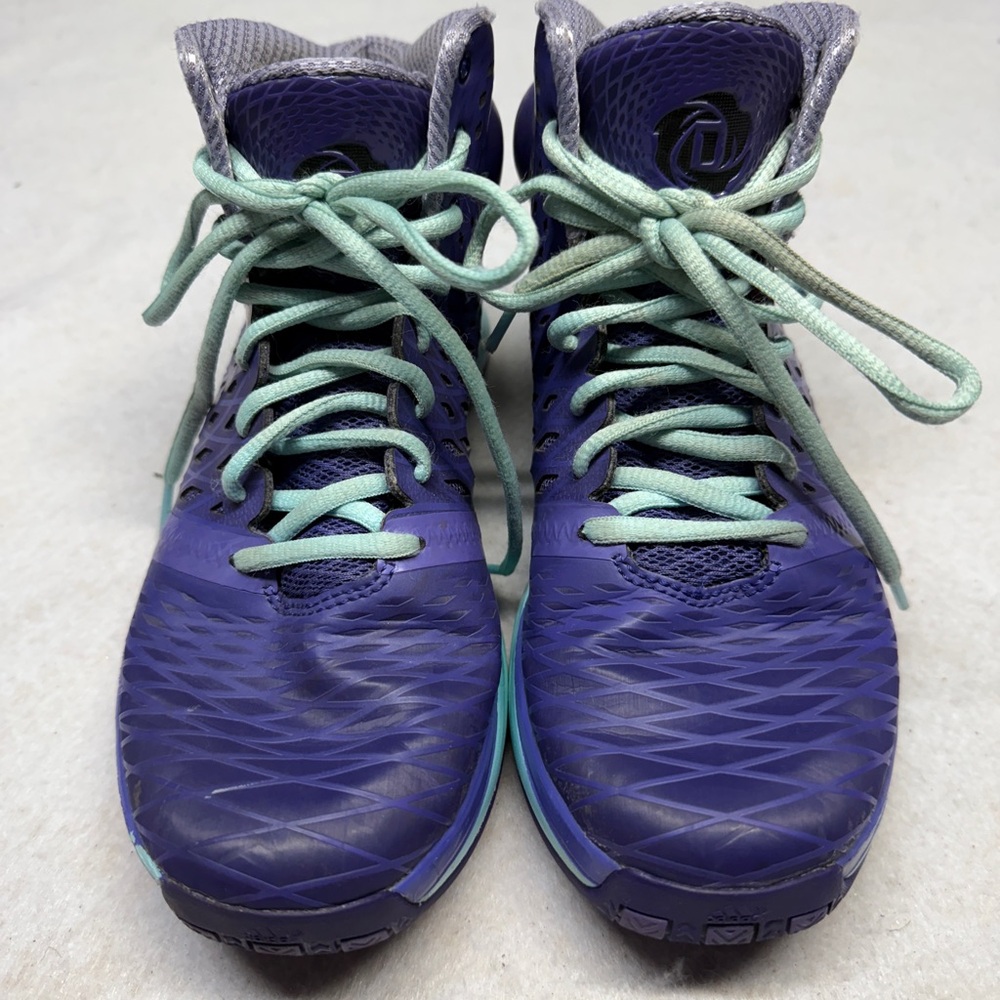 Adidas‎ Boys D Rose 3.5 Winter Purple / Teal Englewood Sneaker Shoes Size 5 - Picture 2 of 9
